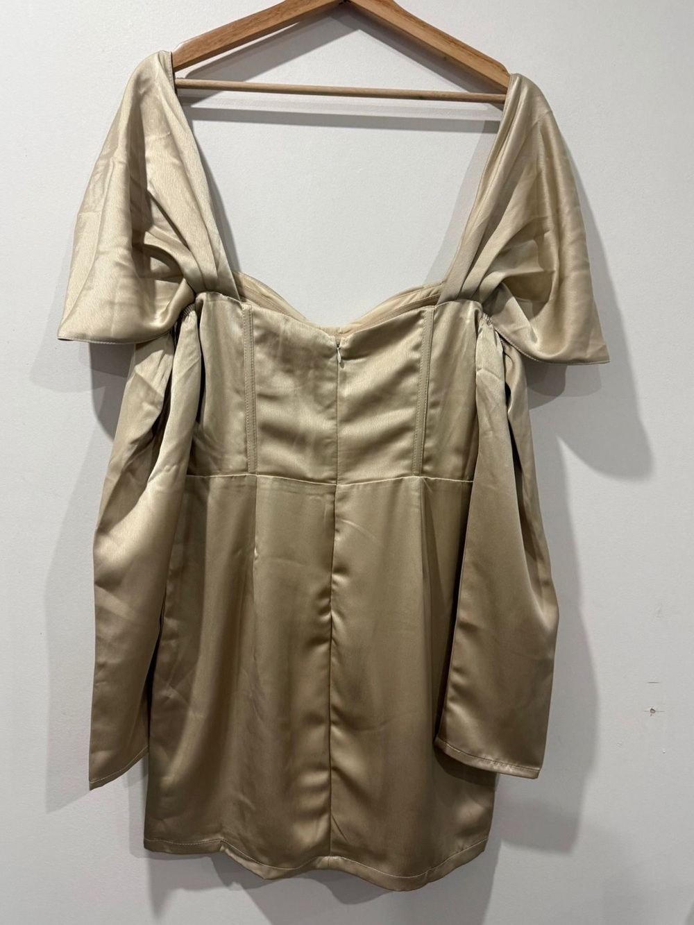 The Vintage Shop Champagne Satin Corset Mini Dress Size M - Picture 5 of 11